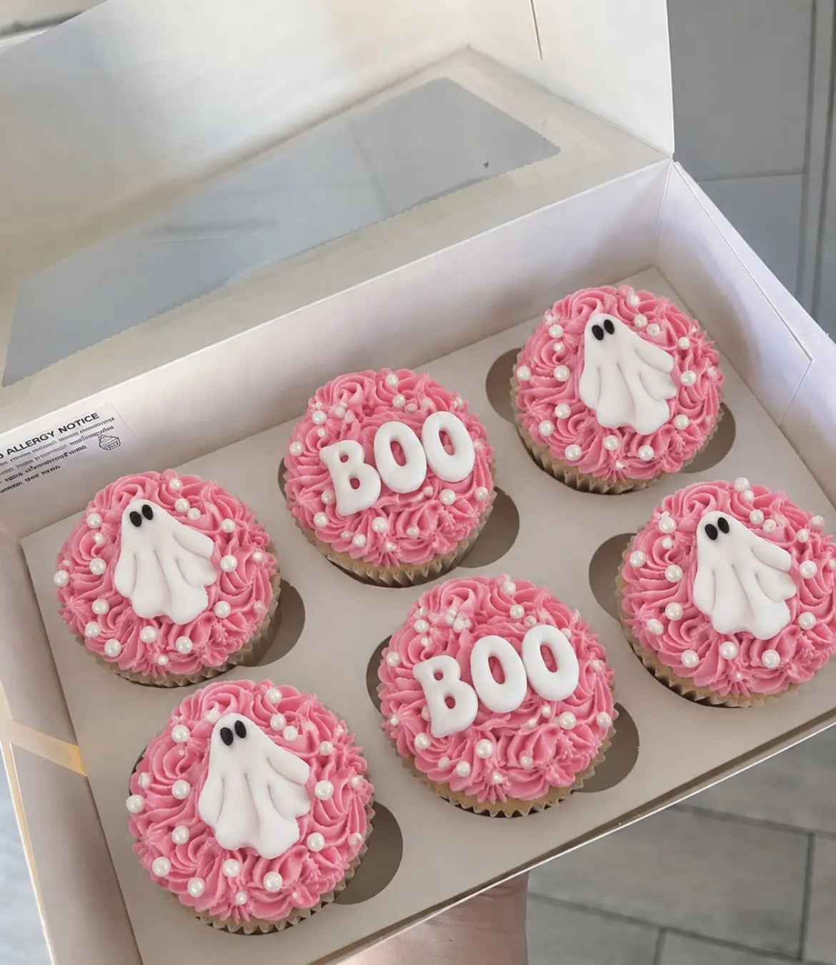 Pink Halloween Cupcake Box